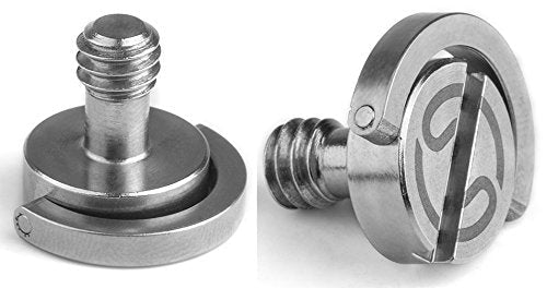 2 X QRS-01 Sunwayfoto SS 1/4" D-Ring Screw ideal for QR Plate Stainless Steel