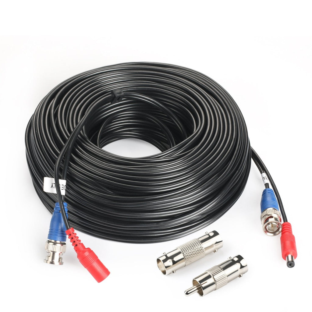 SHD 100Feet BNC Vedio Power Cable Pre-Made Al-in-One Camera Video BNC Cable Wire Cord for Surveillance CCTV Security System with Connectors(BNC Female and BNC to RCA)