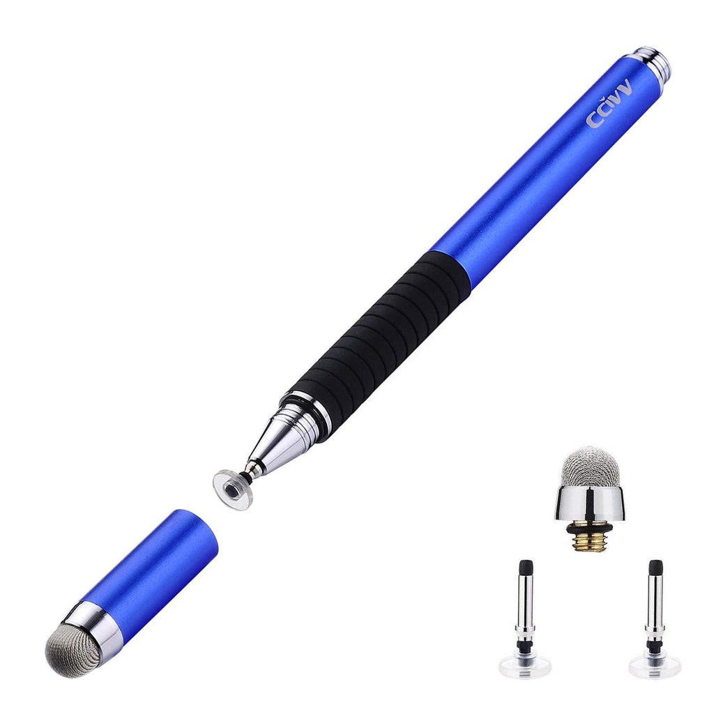 CCIVV Stylus Pen 2 in 1 Fine Point & Mesh Tip for Touch Screen, Compatible for Tablet and Cellphone (1Pc, Blue) 1Pc