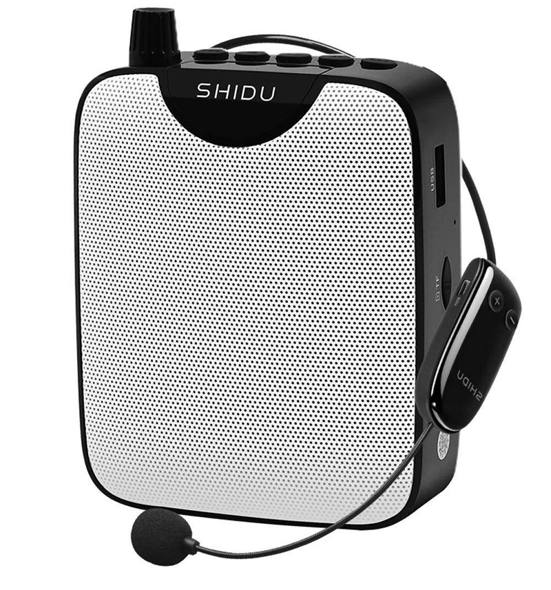 [AUSTRALIA] - Voice Amplifier, SHIDU Wireless Voice Amplifier 10W Rechargeable Portable PA System Speaker with UHF Wireless Microphone Headset Support MP3 Play for Teachers, Yoga, Tour Guides, Outdoor Trainers 