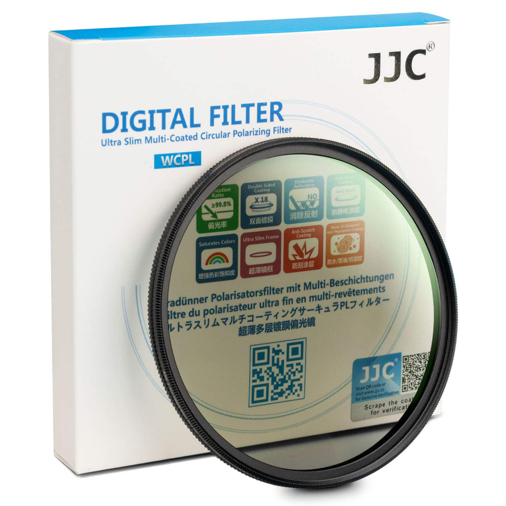 JJC Professional 55mm Circular Polarizer Filter HD 18-Layer CPL Filter for Nikon D5600 D3500 D3400 w/ 18-55mm Kit Lens for Sony A7IV A7III A7II A7 w/ 28-70mm Kit Lens & Other 55mm Filter Thread Lenses
