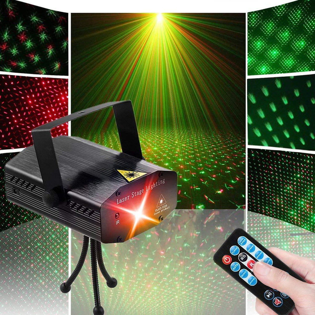 [AUSTRALIA] - LED Disco DJ Party Laser Lights, Sibaok Mini Auto Flash 7 RG Color Stage Strobe Lights Sound Activated for Parties Room Show Birthday Party Wedding Dance Lighting with Remote Control, Black 