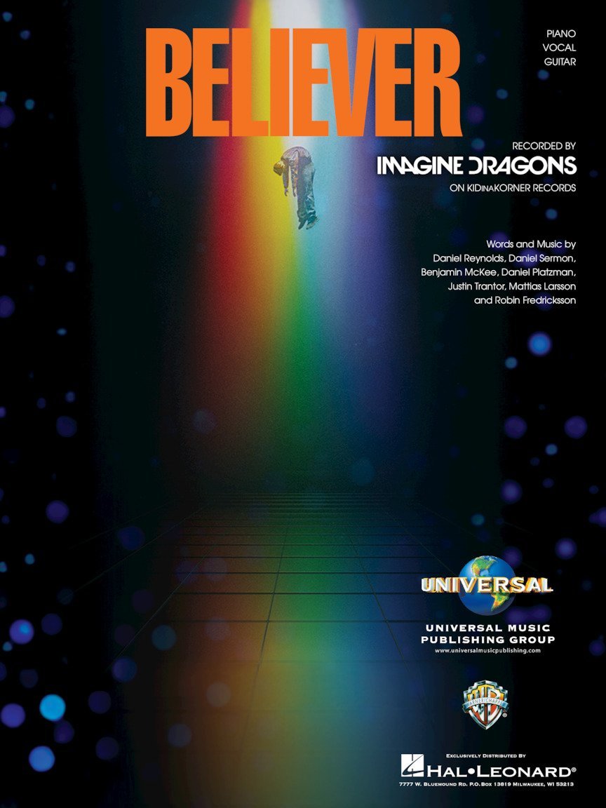 Imagine Dragons - Believer - Piano/Vocal/Guitar Sheet Music Single