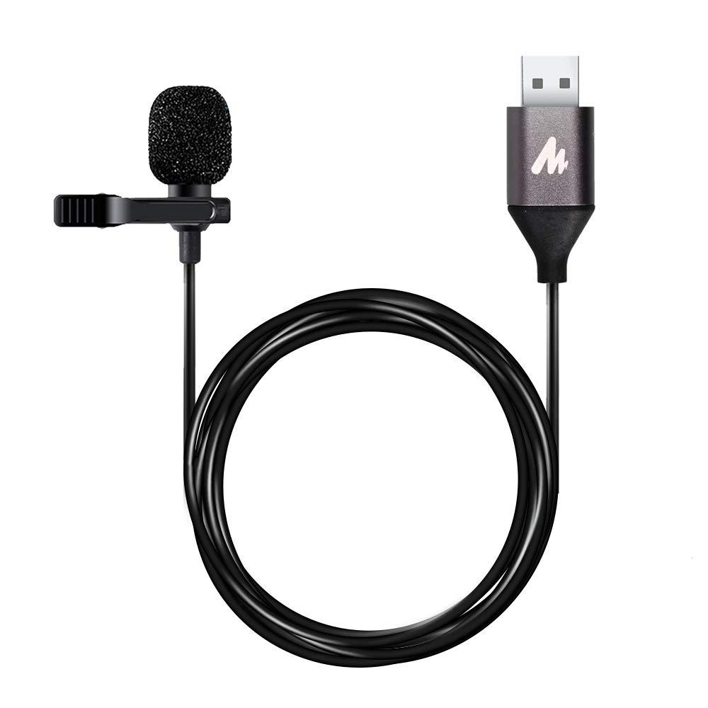 [AUSTRALIA] - USB Lavalier Microphone-MAONO AU-UL10 192kHz/24bit Omnidirectional Lapel Mic Hands Free Shirt Collar Clip-on Microphone for PC Computer, Laptop, YouTube, Skype Recording, Live Broadcasting 