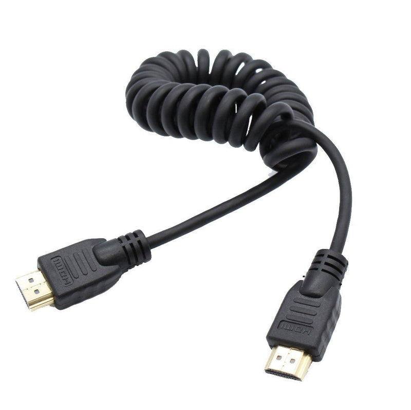 Foto&Tech Full HDMI to Full HDMI Coiled Cable Coiled 17" to Extended 51" Compatible with Atomos Recorder Video Monitor to Camcorder Camera Cage