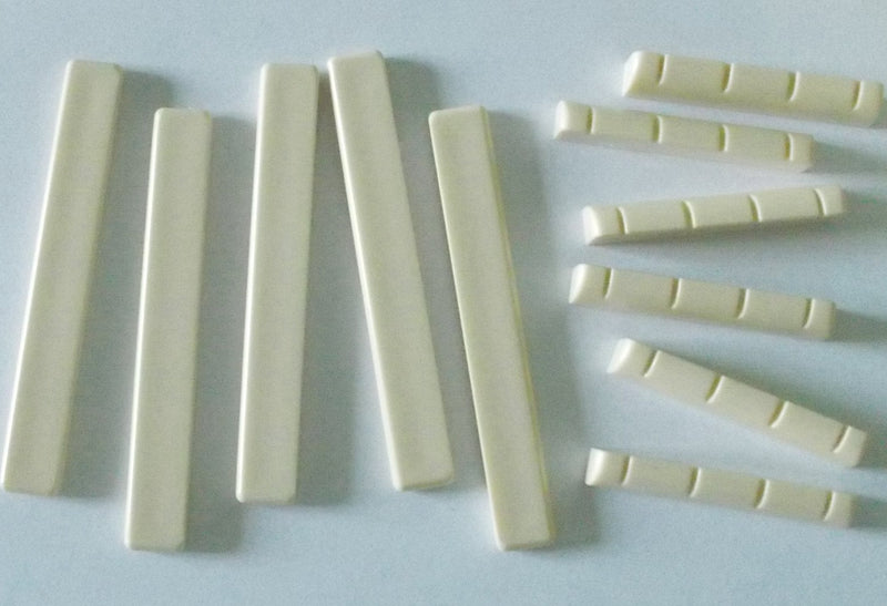 Generic 5 sets of 10 pcs Ukulele Nuts Saddles Plastic Ivory