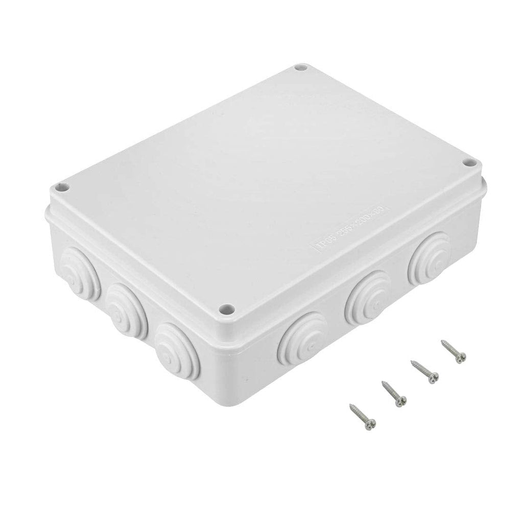 Awclub ABS Plastic Dustproof Waterproof IP65 Junction Box Universal Electrical Project Enclosure White 10"x7.9"x3.1"(255mmx200mmx80mm) 10"x7.9"*3.1"