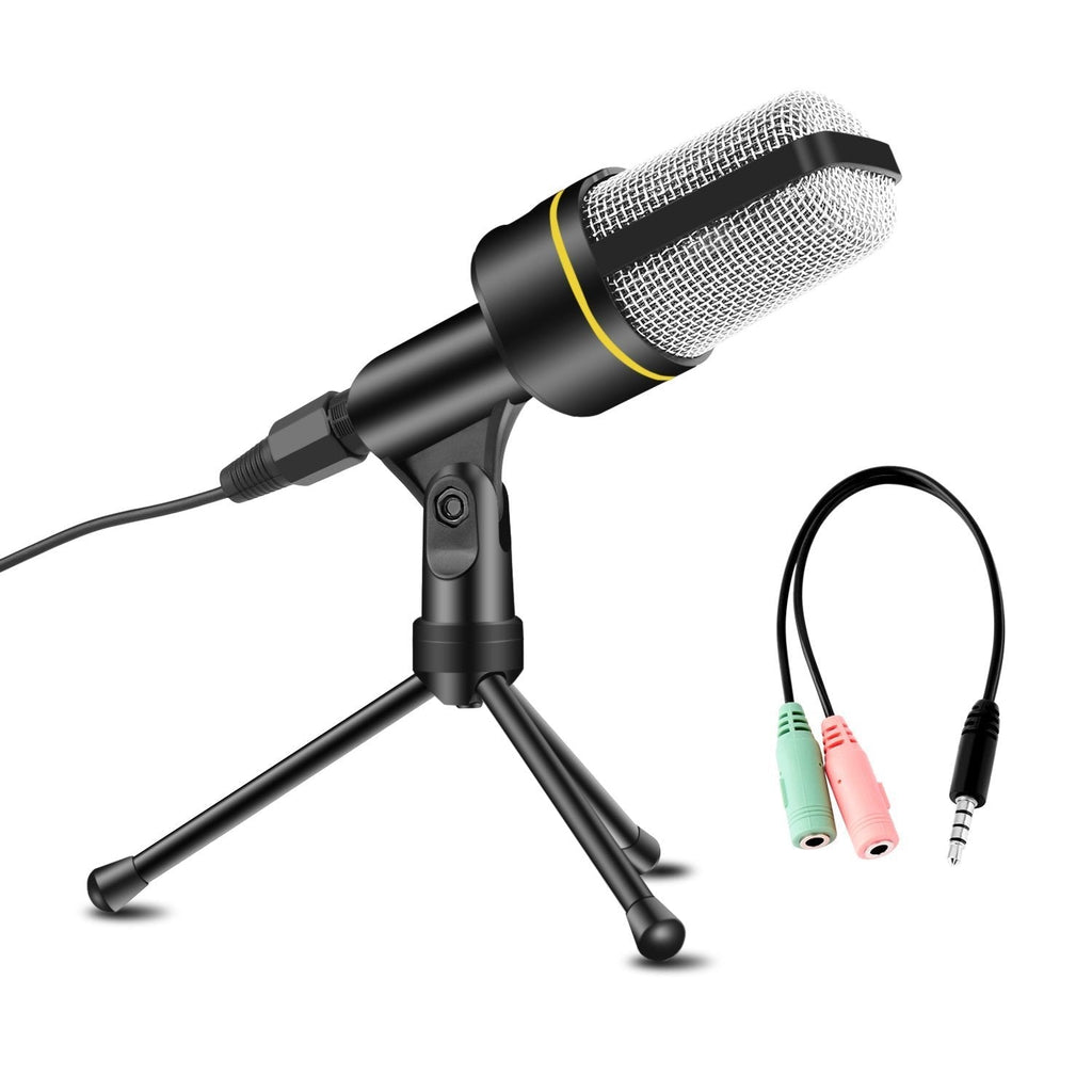 [AUSTRALIA] - USHAWN Condenser Microphone Professional Recording Mic with Tripod Stand for Broadcasting, Chatting, Interview, Video Conference, YouTube Recording, Your PC, Laptop and Phones 
