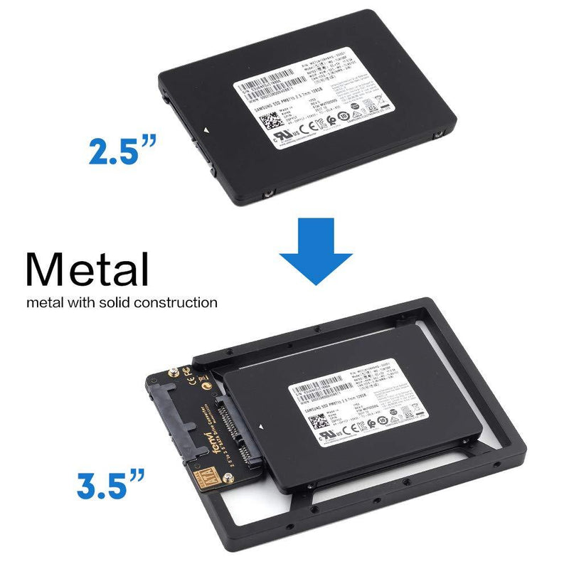 2.5" to 3.5" Drive Converter Internal Solid State SSD Card Hard Drive Bracket Adapter SATA SSD Enclosure Caddy Dock Desktop Mac PC 2.5 to 3.5 Mounting Hardrive for Samsung Crucial SanDisk ect SSD