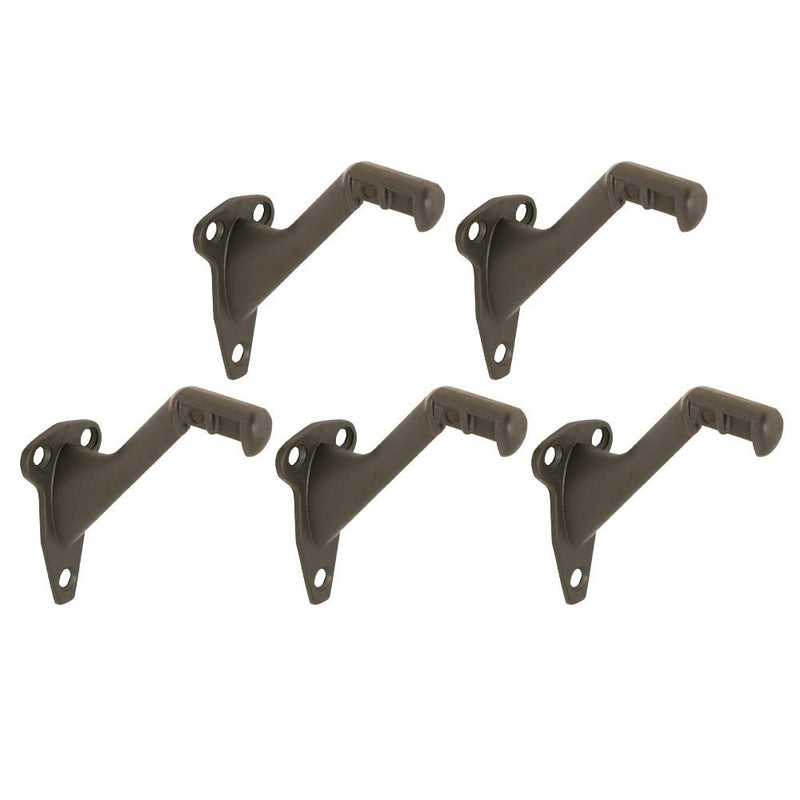 Design House 182014 Standard Handrail Bracket, 5-Pack, Steel and Zinc Construction, Oil Rubbed Bronze Oil-Rubbed Bronze