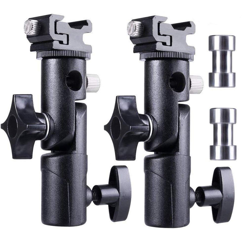 Camera Speedlite Mount Stand Flash Stand Bracket Umbrella Mount Holder Shoe Mount Compatible with Nikon Pentax Olympus Nissin Metz and Other Speedlite Flashes E Type-2 Pack