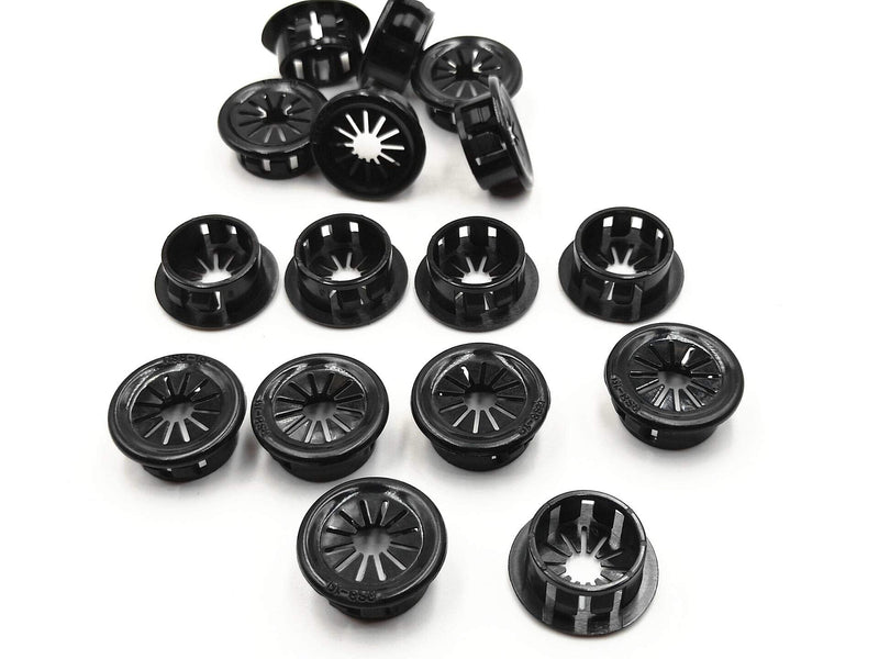 50Pcs BULUSHI 19mm Black Plastic Insulation Cable Pipe Hose Snap Bushing Protector Grommet Harness