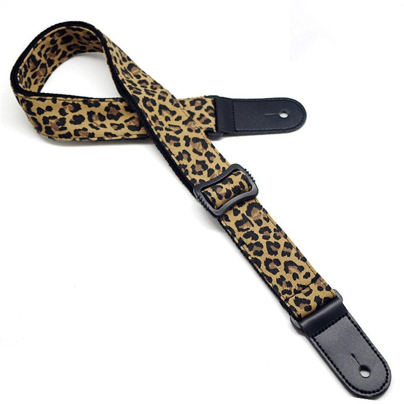 Ukuee Colorful Hawaiian Ukulele Strap Ukulele Belt For Soprano Concert Tenor Instruments with Leather Ends (Leopard) Leopard