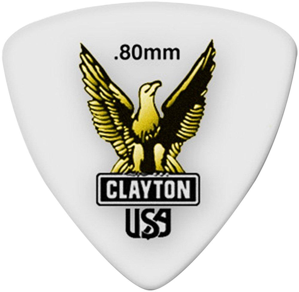 Clayton Acetal Rounded Triangle Guitar Picks .80 mm 1 Dozen