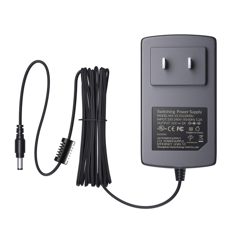 Anlapus DC 12V 2A Power Supply Adapter for CCTV Security Camera System and Digital Video Recorder