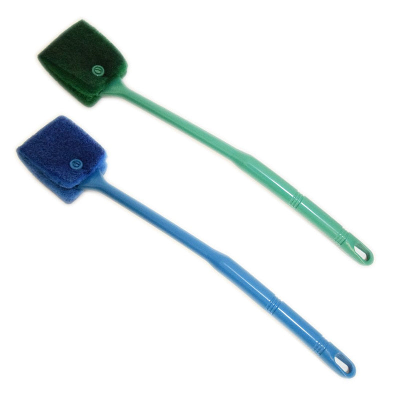 FOONEA Aquarium Double Sided Sponge Cleaning Brush Cleaner Scrubber 2 Packs One Set Blue and Green Brushs