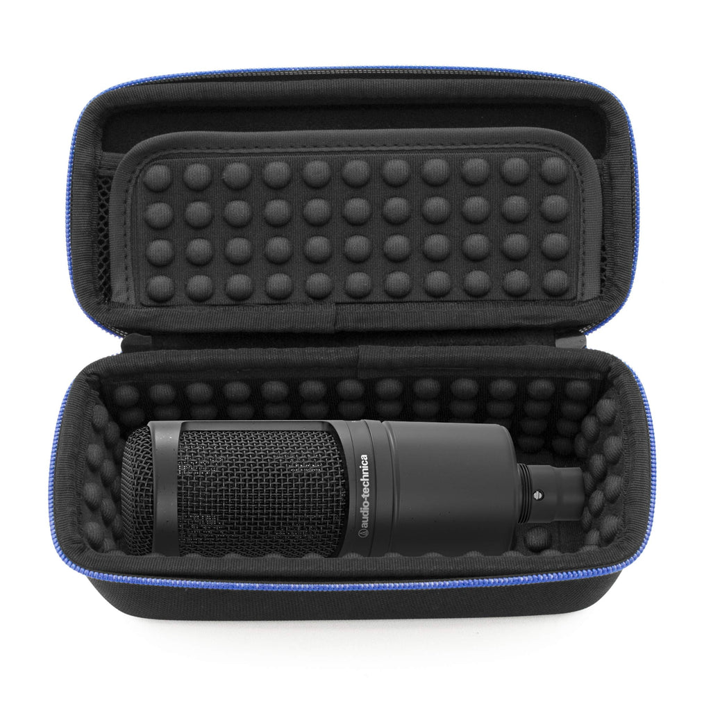 [AUSTRALIA] - CASEMATIX Padded AT2020 Microphone Case Compatible with AT2020 USB, AT2020USB Plus, AT2035, AT2050, AT4033A, AT4040, AT4050, ATR2500 USB, Windscreen and Small Cable Accessories 