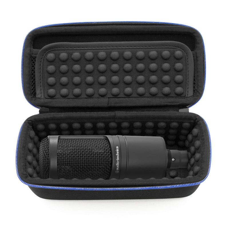 [AUSTRALIA] - CASEMATIX Padded AT2020 Microphone Case Compatible with AT2020 USB, AT2020USB Plus, AT2035, AT2050, AT4033A, AT4040, AT4050, ATR2500 USB, Windscreen and Small Cable Accessories 