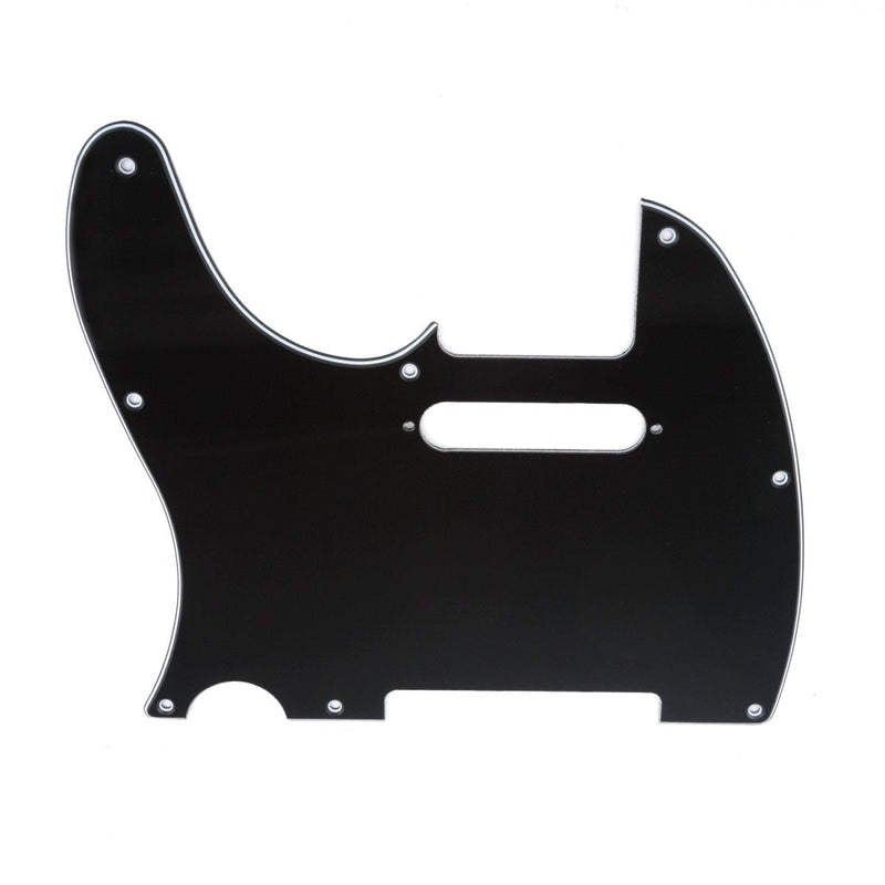 Musiclily Left Handed 8 Hole Guitar Tele Pickguard for American/Mexican Fender Telecaster Standard Modern Style, 3Ply Glossy Black