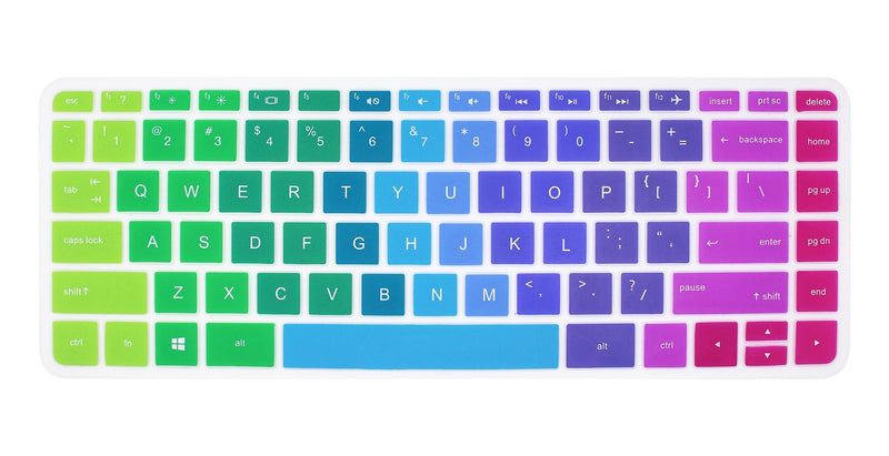 Silicone Keyboard Cover Skin Compatible for 14 inch HP Pavilion 14-ab 14-ac 14-ad 14-an, HP Stream 14-ax, HP ENVY 14-j0 Series, 14-ab010 14-ab166us 14-ac159nr 14-an010nr 14-an013nr 14-an080nr (Rainbow Rainbow