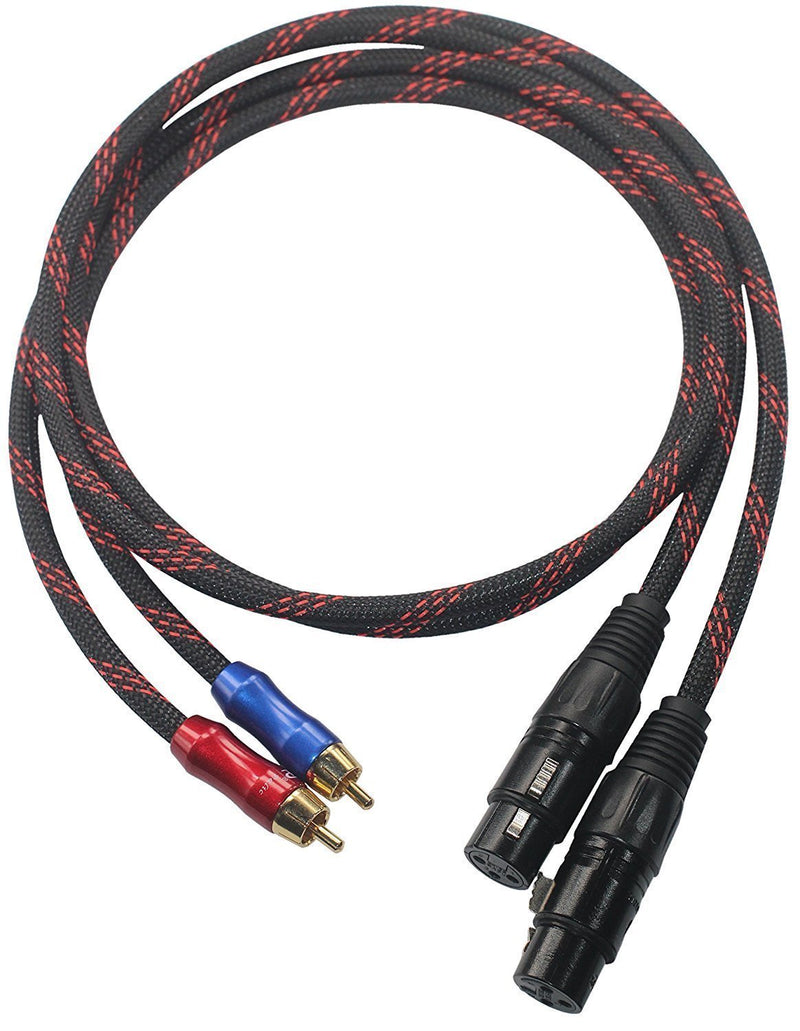XLFM-RC1 HIFI cable 2 XLR Female to RCA Male Quality Cables 2XLR to 2RCA, Dual XLR Female to Dual RCA, 4N OFC Wire XLFM-RC1 (0.5M(1.6FT)) 0.5M(1.6FT)