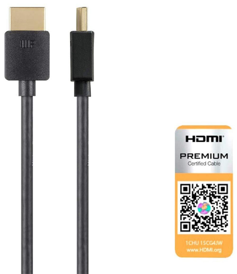 [AUSTRALIA] - Monoprice 124188 High Speed HDMI Cable - 8 Feet - Black| Certified Premium, 4K@60Hz, HDR, 18Gbps, 36AWG, YUV, 4:4:4 - Ultra Slim Series Single 