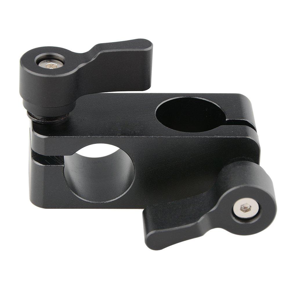CAMVATE Right Angle Rod Clamp 15mm Rod 90 Degree Rotate for Video Camera DSLR Rig(Black)