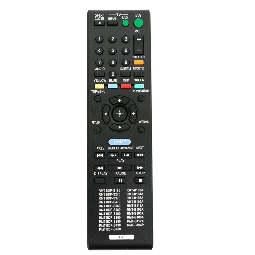 Replacement Remote fit for Sony Blu-ray Player RMT-B102A RMT-B104A RMT-B107A RMT-B109A RMT-B119A RMT-B103A RMT-B105A RMT-B108A RMT-B112A RMT-B104P BDP-S185 BDP-S270 BDP-S370 BDP-S470 BDP-S560