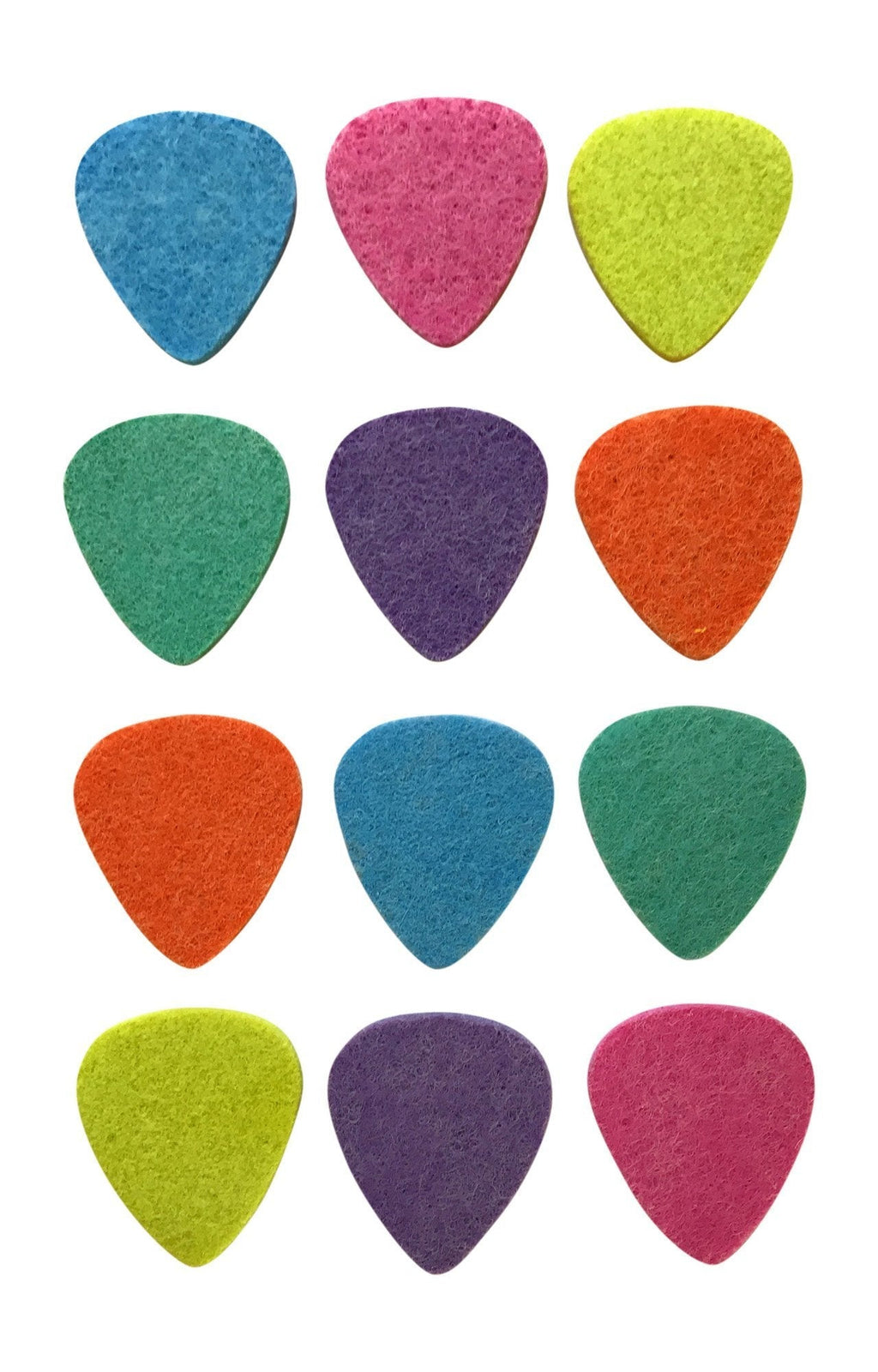 BoloPick Felt Ukulele Picks Economy 12 Pack, Multi Fiesta Multi Color Fiesta