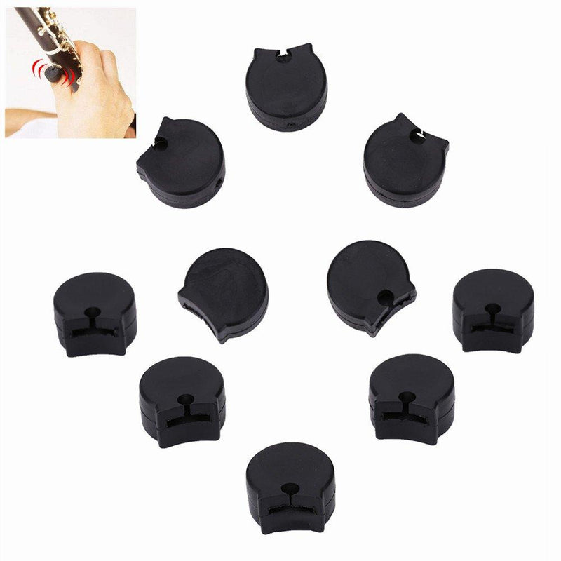 Rubber Clarinet Thumb Rest Cushion Protector Comfortable Soft Practical Rubber Clarinet Thumb Protector Finger Cover Black 10 Pcs