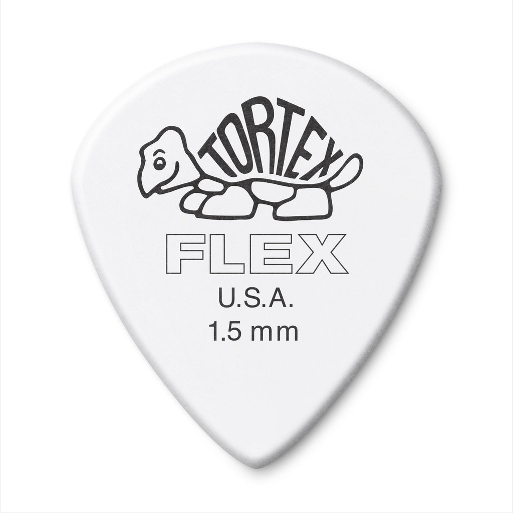 Dunlop Tortex Flex Jazz III, 1.5mm, White Guitar Picks (468P1.5)