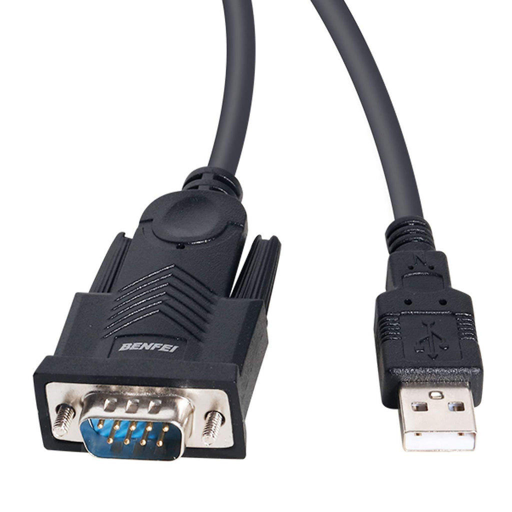 USB to Serial Adapter, Benfei USB to RS-232 Male (9-pin) DB9 Serial Cable, Prolific Chipset, Windows 10/8.1/8/7, Mac OS X 10.6 and Above, 1.5M