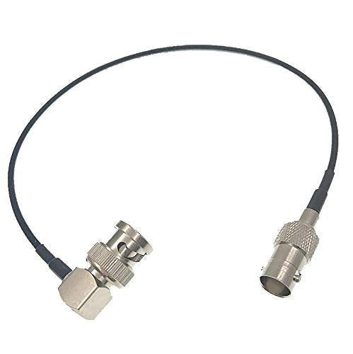 Uonecn BNC Female Straight to BNC Male Right Angle SDI Cable for Camera 50 ohm