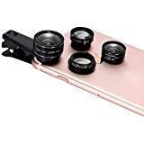 Azomovic 5 in 1 Cell Phone Lens 0.63X Wide Angle Lens 15X Macro Lens 198° Fisheye Lens 2X Telephone Lens and CPL Professional for iPhone 8,7,6, 6s, X, Samsung, HTC, Nexus, iPad & Smartphones