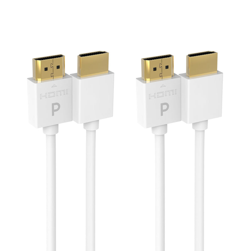 Pacroban Ultra Slim White 4K HDMI Cable (3ft - 2pack) - Available in 1.5, 3, 6, 10, 15, 17 Feet