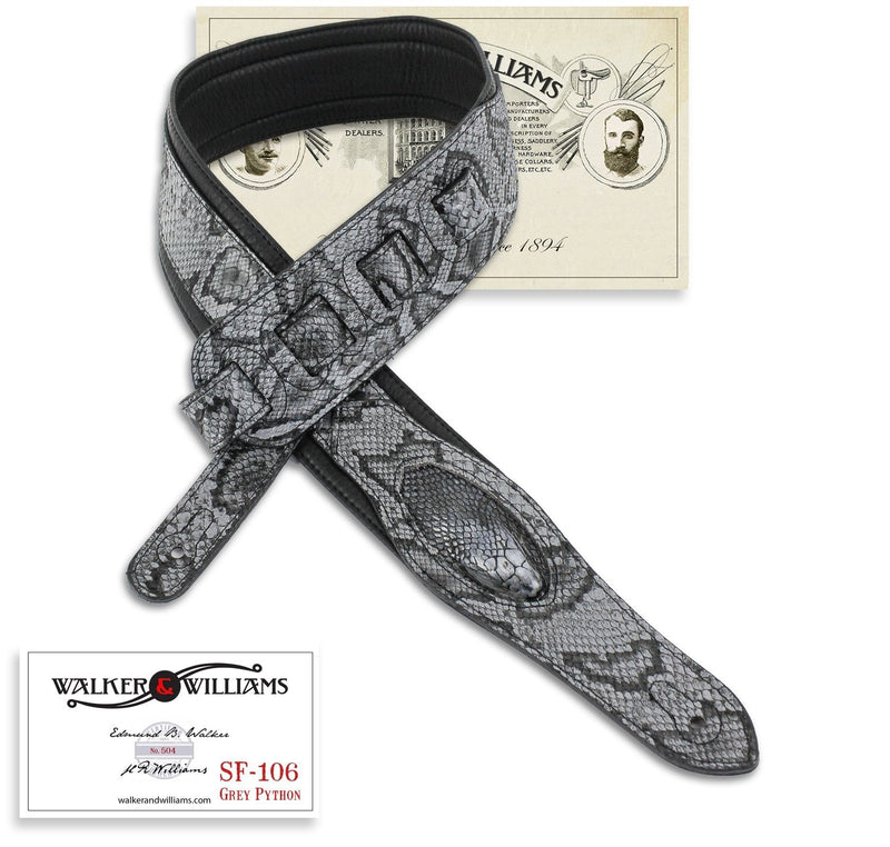 Walker & Williams SF-106 Grey Python Snake Pattern Strap with Snakehead