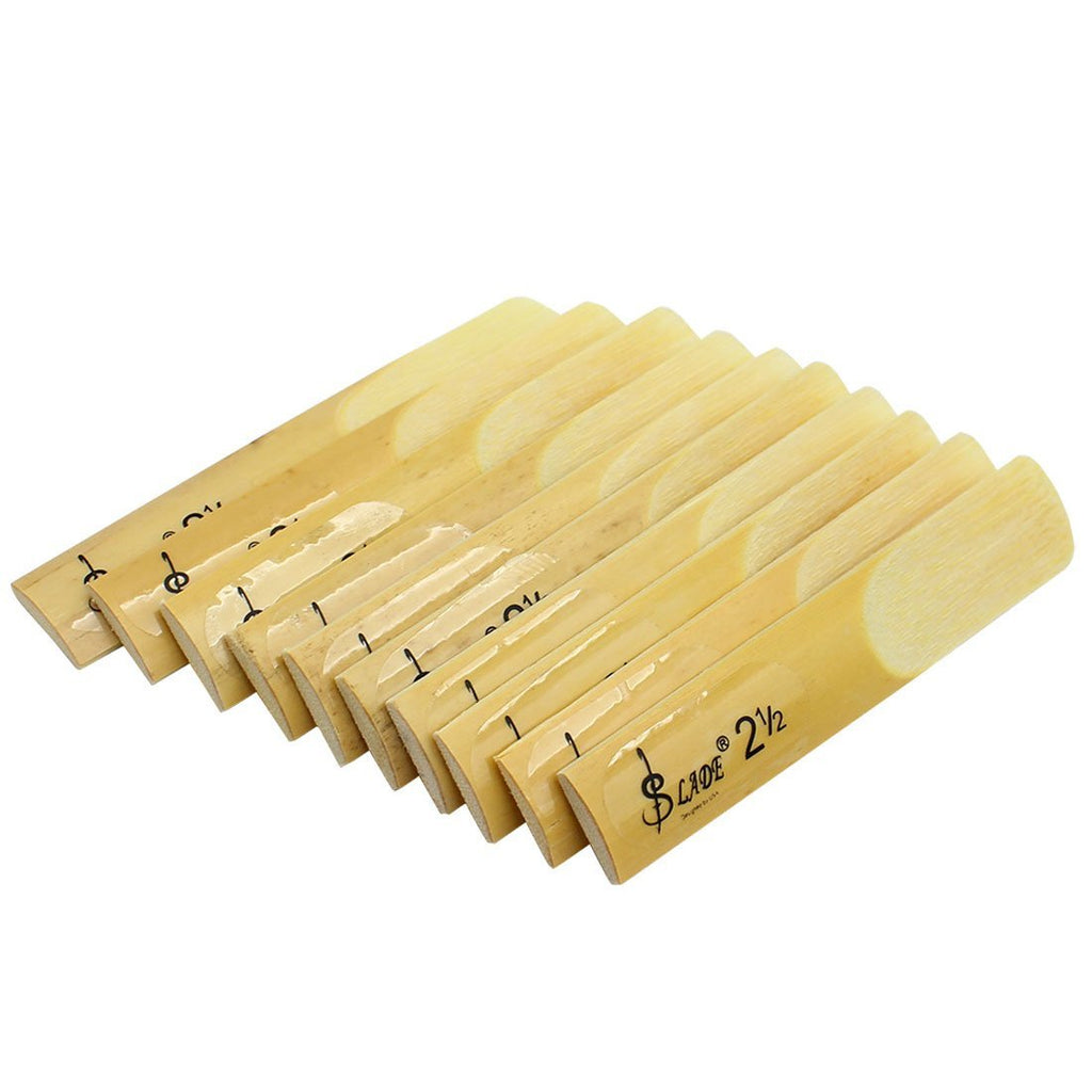 【The Best Deal】OriGlam 10pcs Alto Sax Saxophone Reeds 2.5 Reed, Alto bE Saxophone Reeds Lade Bamboo 2-1/2 Reed Strength 2.5 for Clarinet, Soprano or Alto Sax