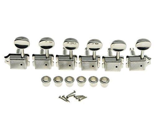 Dopro Nickel Lefty Split Shaft Vintage Guitar Tuning Keys Pegs Left Handed Machine Heads for Strat Tele 6 Inline Left Handed