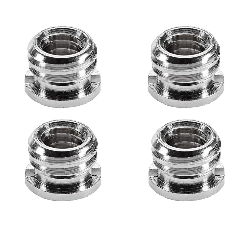 Standard 1/4"-20 Female to 3/8"-16 Male Screw Adapter Reducer Bushing Converter for DSLR Camera Camcorder Tripod Monopod Ball Head Ballhead Video Light Stand (4 Pieces)