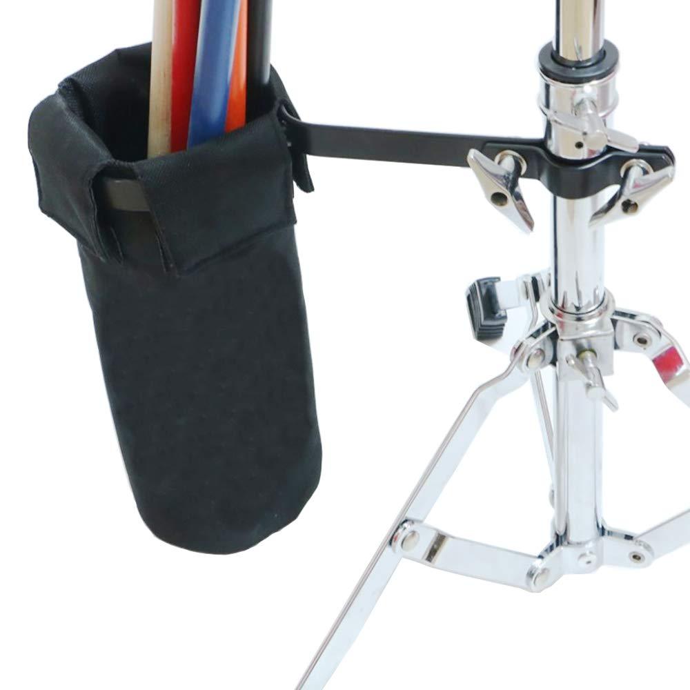 Drum Stick Holder 600D Oxford Cloth Drumstick Bag Drum Stick Container with Metal Holder Black