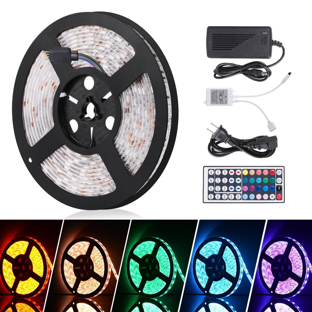 [AUSTRALIA] - Sunnest Led Strip Lights Waterproof 16.4ft SMD 5050 300leds, 12V DC Flexible Light Strip, LED Tape, RGB LED Strip Kit with 44key Remote Controller and Power Supply for Kitchen Bedroom and Sitting Room 