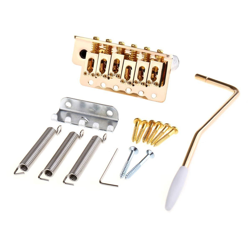 Musiclily Pro 54mm Guitar Strat Tremolo Bridge Assembly Set for Fender American Standard Modern Stratocaster Guitar Replacement, Gold