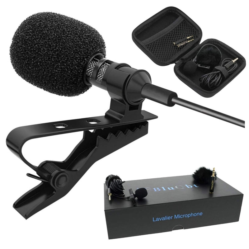[AUSTRALIA] - BluQbt Lavalier Lapel iPhone Microphone - Professional High Audio Quality Clip On Lav Mic for YouTube Camera Vlogging with 118" Cable and Nice Carry case, Compatible with Apple 
