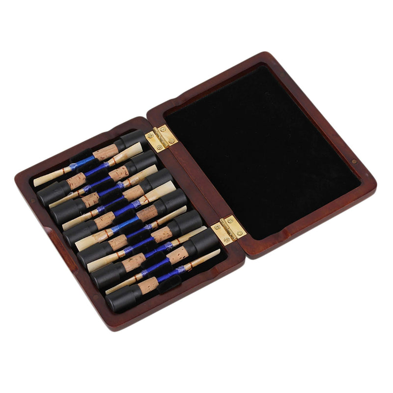 Yibuy Maroon Wooden Oboe Reed Case Storage Holder for 12pcs Reeds Protector with Magnetic Closure