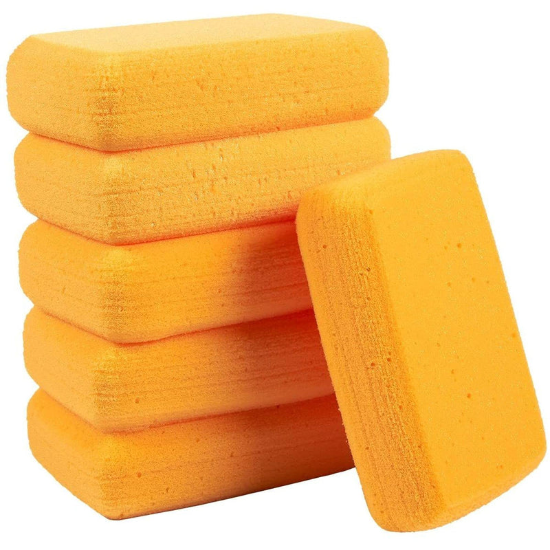 Blue Panda Synthetic Sponges Craft Sponges for Painting, Crafts, Pottery, Clay, Large 7.5 x 2 x 5 Inches, Orange, Pack of 6