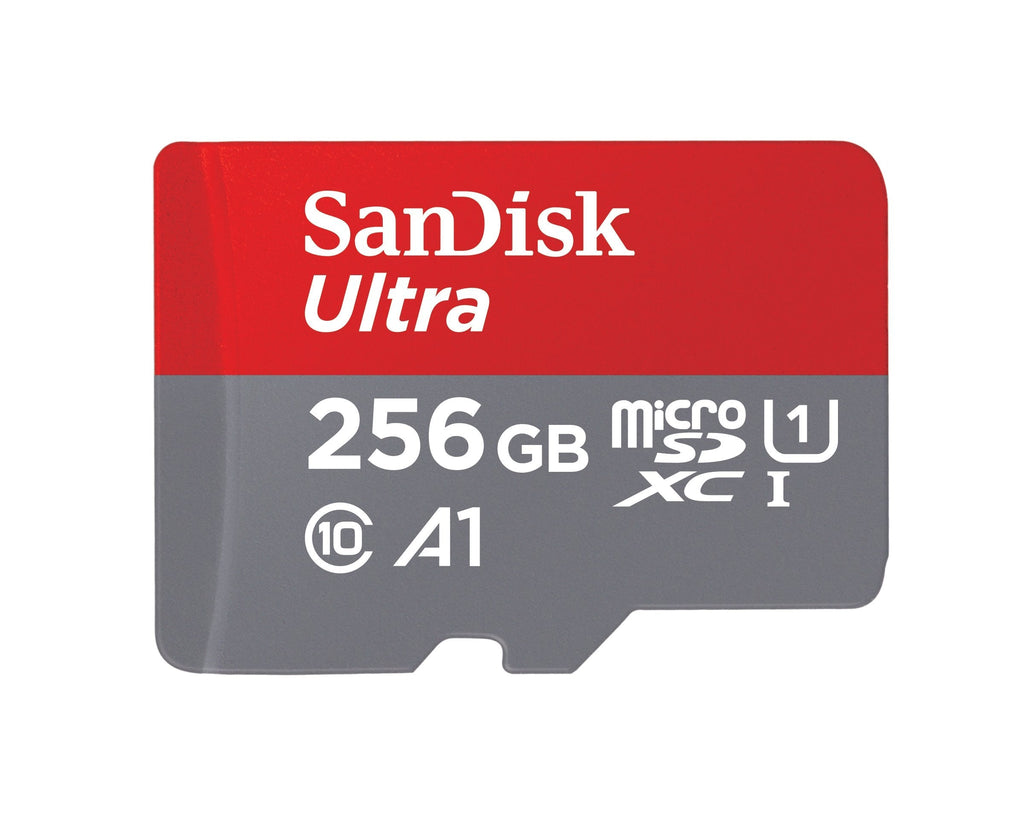 SanDisk 256GB Ultra microSDXC UHS-I Memory Card with Adapter - 100MB/s, C10, U1, Full HD, A1, Micro SD Card - SDSQUAR-256G-GN6MA