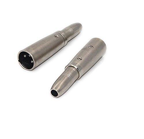 [AUSTRALIA] - foitech FH55 Professional Converter Adapter XLR 3 Pin Male to 1/4" 6.35mm Female Socket Audio Adapter Silver Tone TRS Jack Audio Cable Mic Cord Adapter Plug,Plus Many Other Applications(2Pcs) 