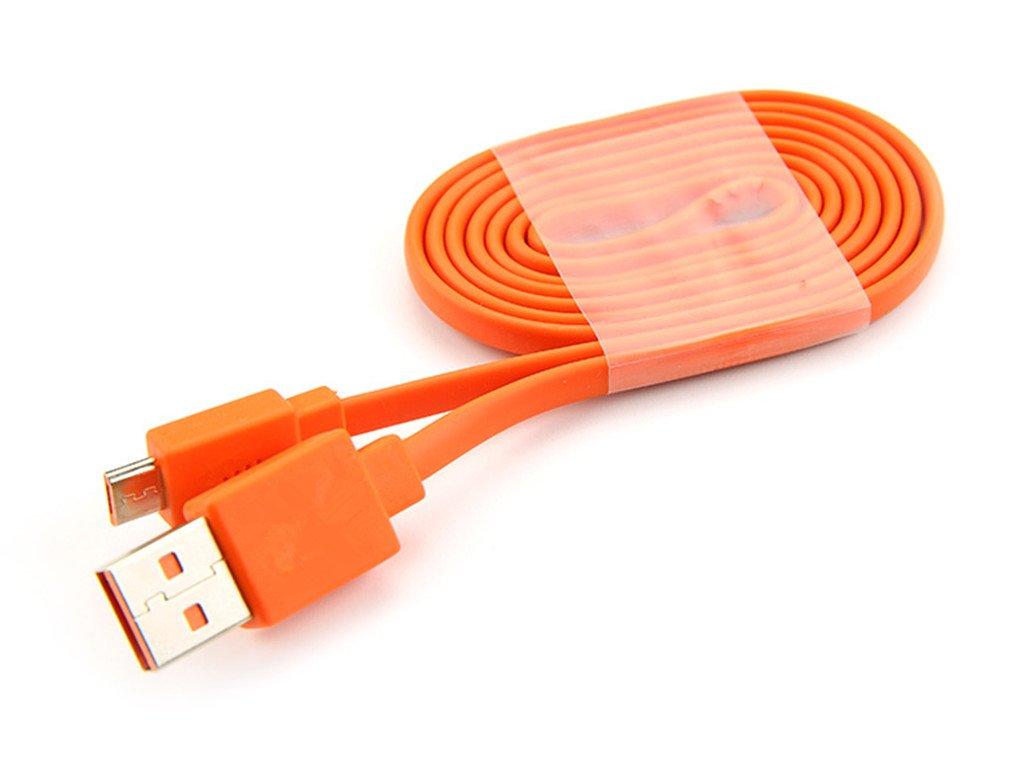 Replacement Micro USB Fast Charger Flat Cable Cord for Flip 2, Flip 3,Flip 4 Speaker Logitech UE BOOM 22AWG Android Phones (Orange) Orange