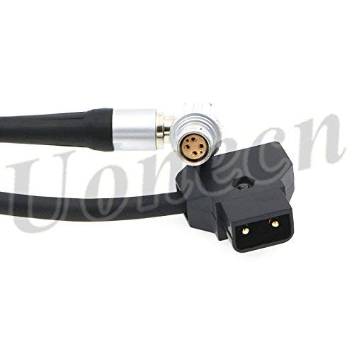 Uonecn Red Epic Scarlet Camera Power Cable D Tap to Right Angle 1B 6 Pin Female Flexible Thin Cord 39''