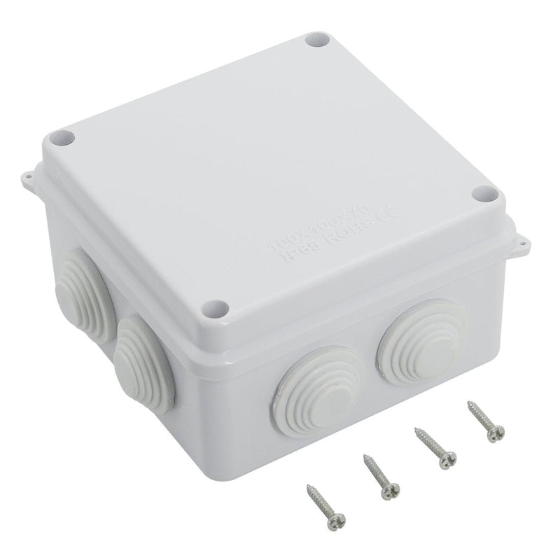 LeMotech ABS Plastic Dustproof Waterproof IP65 Junction Box Universal Electrical Project Enclosure White 3.9 x 3.9 x 2.8 inch (100 x 100 x 70 mm) 3.9" x 3.9" x 2.8"